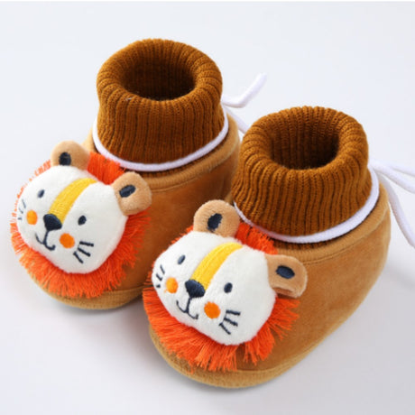 Baby Socks Shoes Plus Velvet Thickened Warm Cotton Shoes Baby Toddler - Brown - Shop N Save
