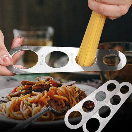 1 Pcs Easy Clearing Pasta Ruler Measuring Tool 4 Serving Portion (Silver) - Shop N Save