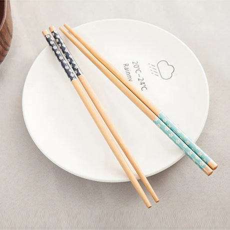 Natural Wooden Bamboo Hand Made Chopsticks - Light Brown - Shop N Save