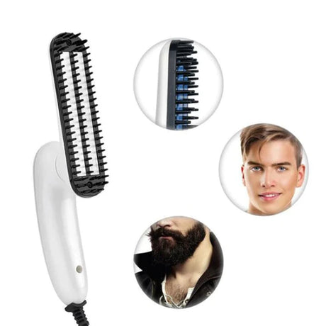 Foldable Beard Straight Hair Electric Mini Comb - White - Shop N Save