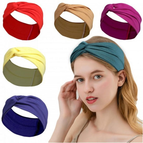 Boho Wide Twist Head Bands wraps Thick Hair Accessories - Red