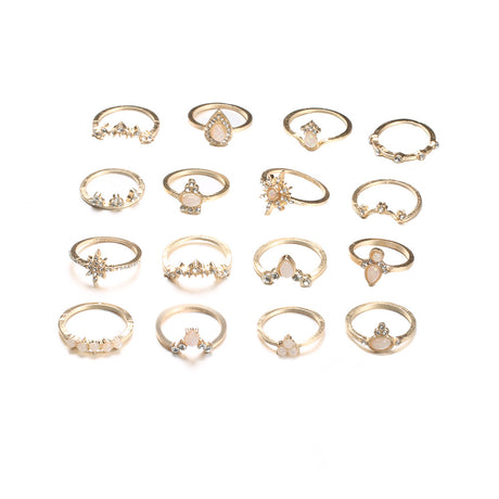 Opal Diamond Joint Ring Set - European American Retro Style - Shop N Save