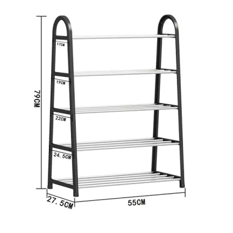 Light Weight Five Tiers Easy Assemble Shoe Organizer Rack - Shop N Save