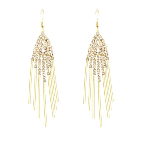 Crystal Patched Gold Plated Party Wear Earrings - Shop N Save