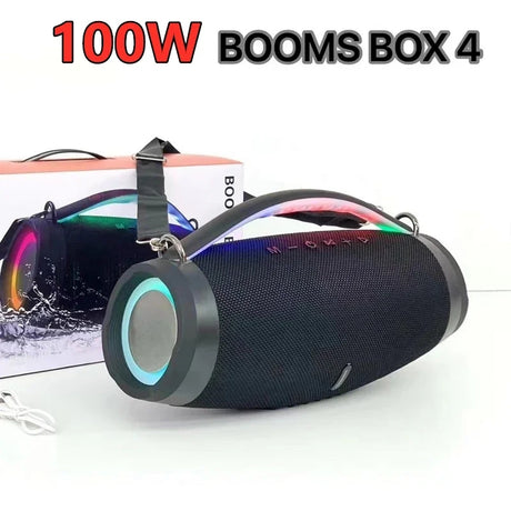 High-Power Waterproof Bluetooth Speaker with RGB Lights - 100W - Shop N Save