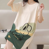 Green Rabbit Print Midi Dress - Cute Sleepwear for Women - Shop N Save