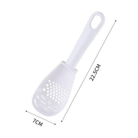 Multifunctional Filter Colander for Rice Spoon Household Kitchen (White) - Shop N Save