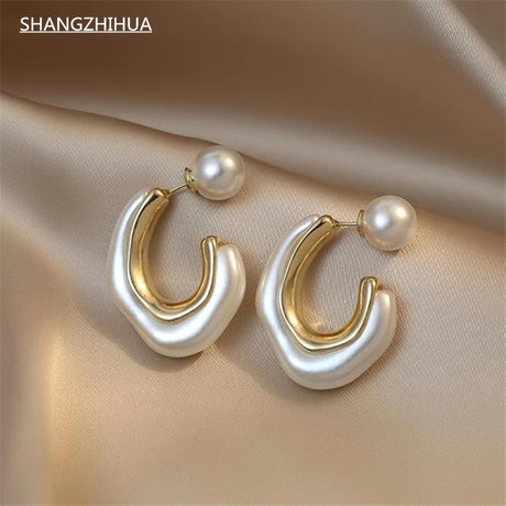 2023 Fashion White Pearl Earrings - Trendy Imitation Pearls - Shop N Save