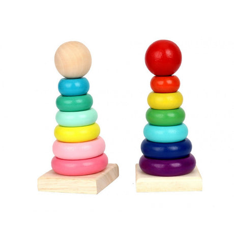 Mini Rainbow Tower Colorful 8-Layer Infant New Born Educational Toy - Shop N Save
