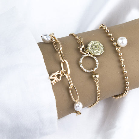 Bohemian Pearl Love Letter Bracelet Set - Retro Beach Jewelry - Shop N Save