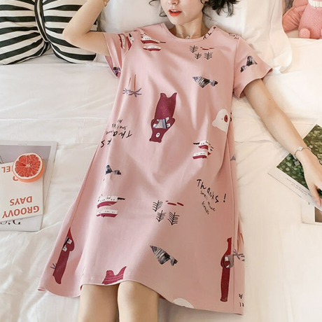 Single Pcs Nightwear For Women Sleepwear Peach