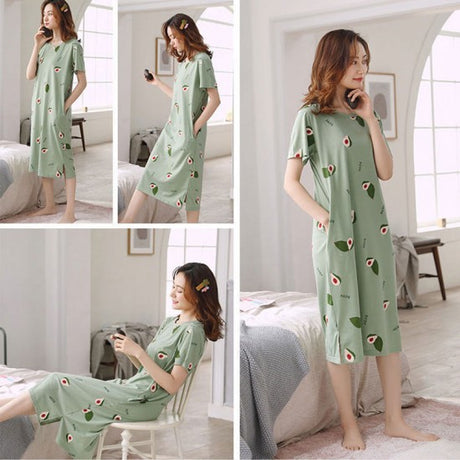 Single Pcs Nightwear For Women Sleepwear Green