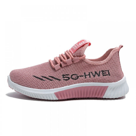 Mesh Lace-Up Sneakers for Women Lightweight Breathable Non-Slip Soft And Comfortable Shoes For Walking Running Jogging Exercise Gym and Outdoor Office Casual Shoes - Pink