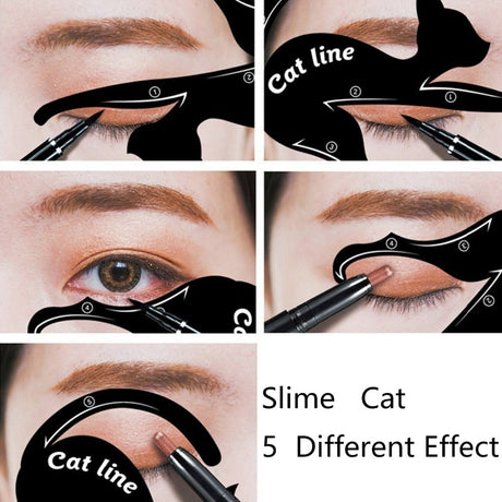 Cat Eyeliner Guides Easy Quick Makeup Tool - Black