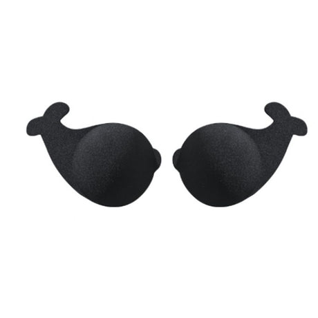 Silicone Cover Push Up Strapless Bra - Black
