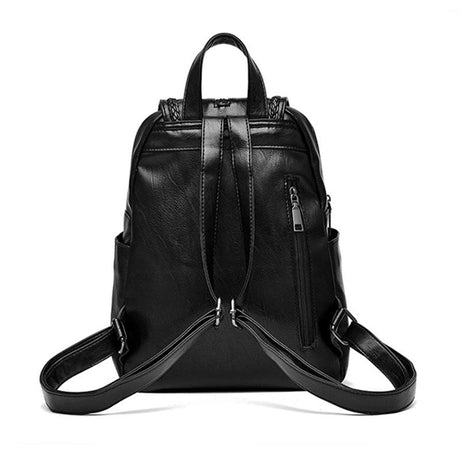 Premium Leather Backpack: Stylish, Large Capacity, Zip Closure - Shop N Save
