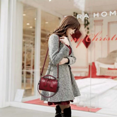 Maroon Bow Handbag: Stylish, Soft, Versatile, Office Fashion Charm - Shop N Save