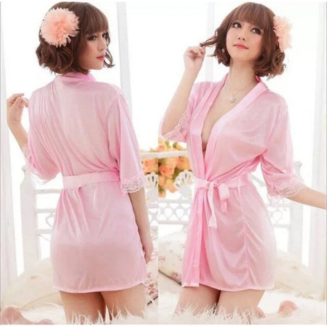 Rose Pink Silk Nightgown - Elegant Knee-Length Sleepwear