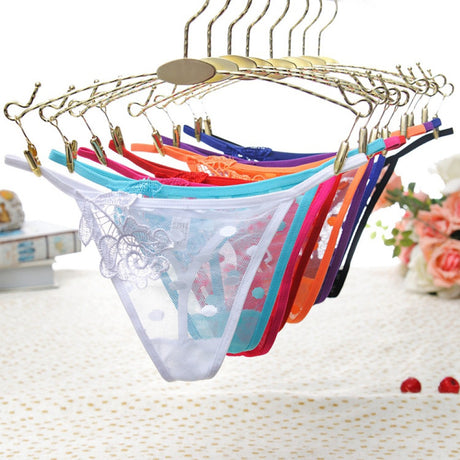 Underwear Rose Embroidery Briefs Panties - White - Shop N Save