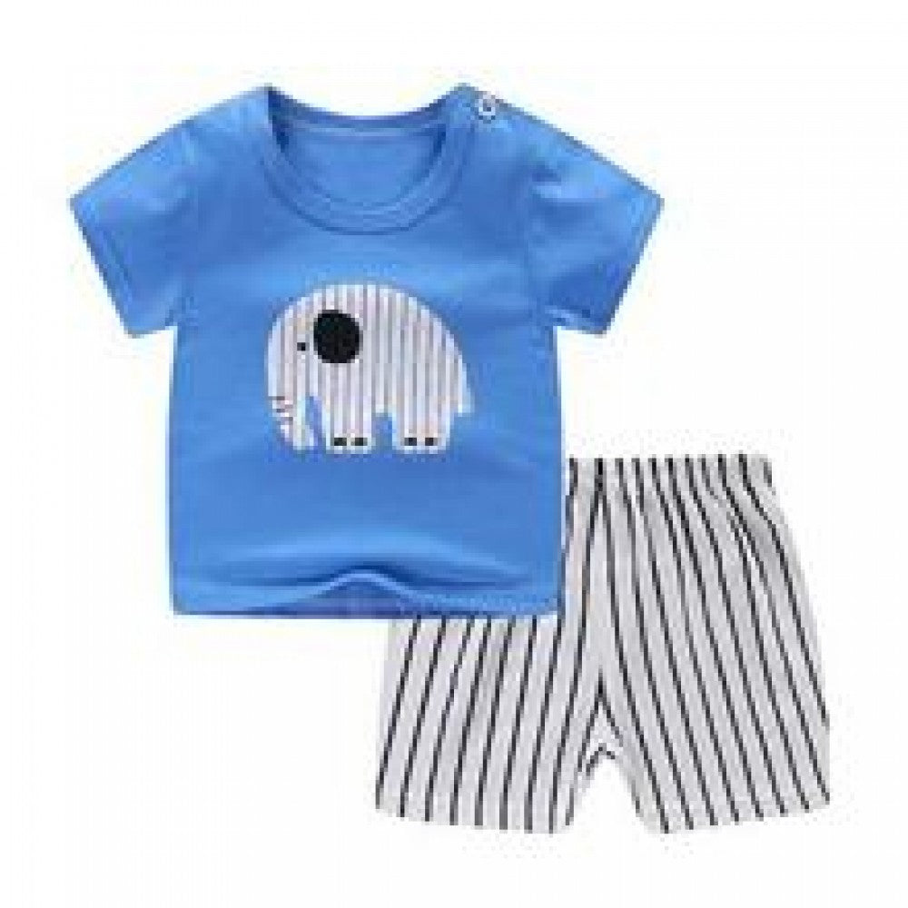 Breathable New Born Short Sleeve Two Piece Cotton Outfit Matching Set - Shop N Save