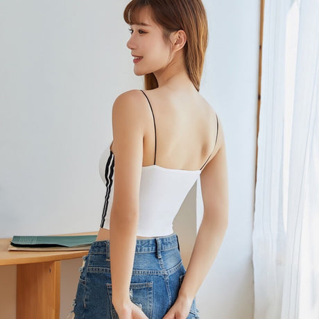 Women Cotton Thin Suspender Silk Seamless Tube Top - White - Shop N Save