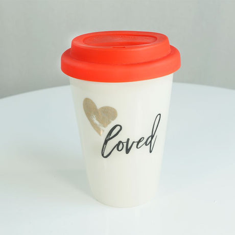 Love Travel Mug Cup: Durable, Leakproof, Insulated, Portable, BPA-Free, Spill-Proof, Reusable