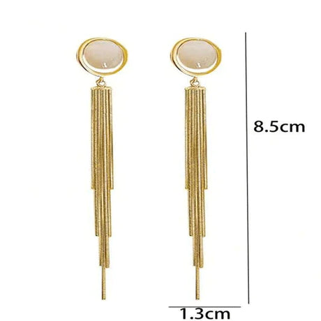Shiny Gold Plated Party Wear Tassel Earrings - Golden - Shop N Save