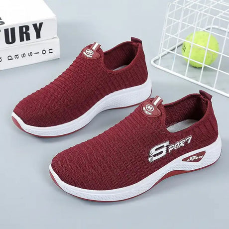 Sneakers for Women Lightweight Breathable Non-Slip Soft And Comfortable Shoes For Walking Running Jogging Exercise Gym and Outdoor Office Casual Shoes - Red