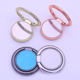 1PC Magnetic Ring Mobile Phone Holder - Solid Color Ring Bracket Alloy Phone Fastened Ring 360 Rotating Desktop Stand - Golden