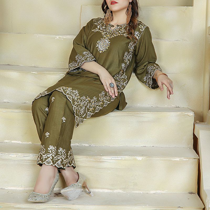 Amazon.com: The kurti bazaar Embroidery Work Ready to Wear Reception  Function Pakistani Stylish Salwar Kameez Palazzo Suits (Choice 1,  Unstitched) : Clothing, Shoes & Jewelry