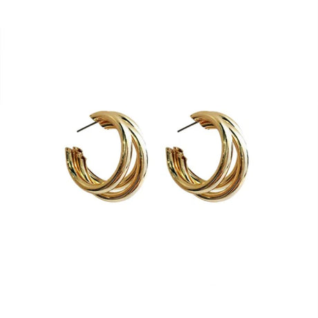 Multi Layer Ring Simple Personality Earrings - Golden - Shop N Save