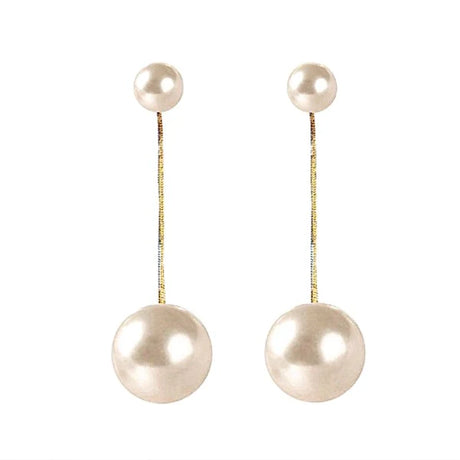 Ladies Elegant Pearl Long Earrings - Golden - Shop N Save