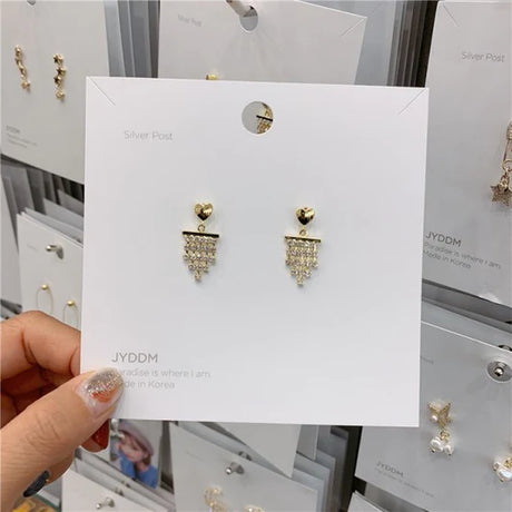 Women Heart Alloy Decoration Earrings - Golden - Shop N Save
