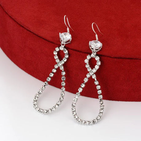 Girls Rhinestone Decorative Earrings - Silver - Shop N Save
