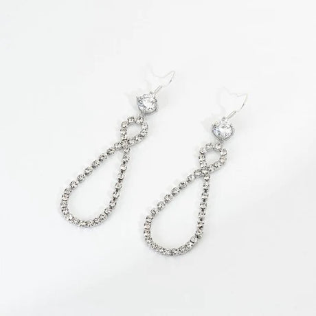 Girls Rhinestone Decorative Earrings - Silver - Shop N Save