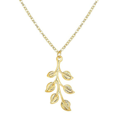Aurum Jewels Double Leaf Necklace: Stylish, Dainty, Gold Accent - Shop N Save