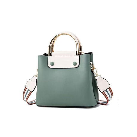 Green Lattice Handbag: Stylish, Casual, Striped Strap, Multiple Compartments - Shop N Save