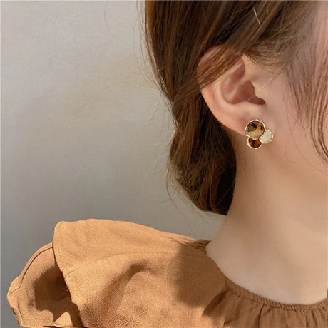 Simple Leopard Print Earrings - Golden - Shop N Save