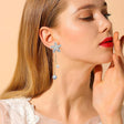 Rhinestone Rose Hoop Earrings: Exaggerated Tassel Fashion Jewelry - Shop N Save