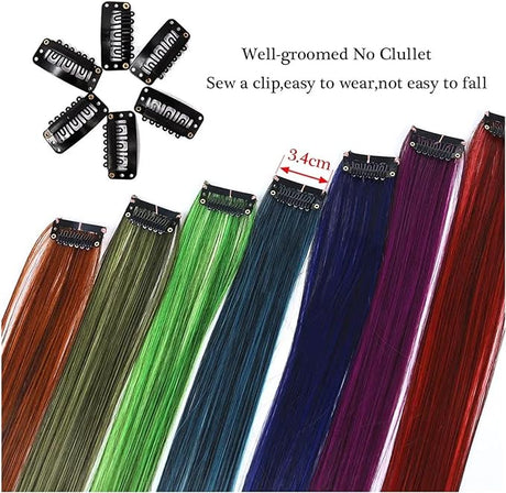 Wig Hair Extensions: Colored, Straight, High-Temperature Silk