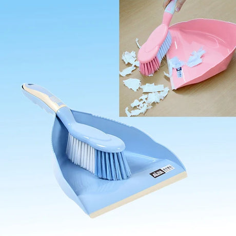 2 In 1 High Quality Hand Broom With Dustpan Set Light Pink - Shop N Save