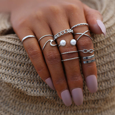 Bohemian Silver Stackable Rings: Vintage Comfort Fit for Women - Shop N Save