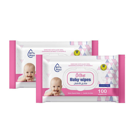 Collins Antibacterial Wet Wipes 100 Sheets 2 Pcs Premium Quality Unisex Baby Accessories Fabric Pink - Shop N Save