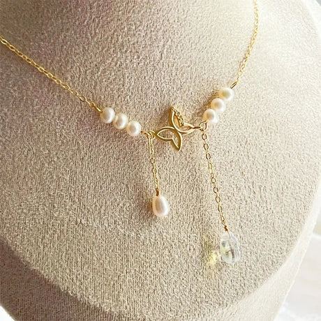 Pearl Butterfly Necklace: Fairycore, Cute, Gold Statement - Shop N Save