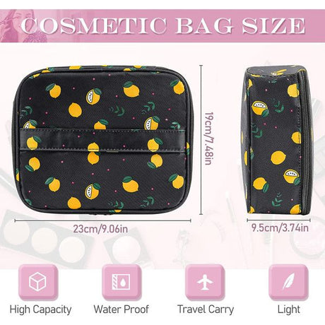 Stylish Black Mini Travel Bag: Zipper Closure, Cosmetics Organizer - Shop N Save