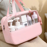 Pink Leather Travel Bag: Stylish Organizer for Cosmetics, Accessories, Toiletries - Shop N Save