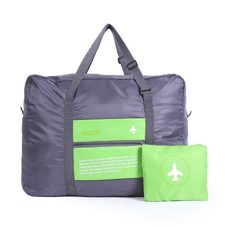 Nylon Zipper Travel Bag: Spacious, Durable, Compact for Easy Travel (Green) - Shop N Save