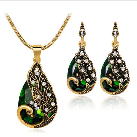 Green Diamond-Style Alloy Set: Elegant Gifts for Special Occasions - Shop N Save
