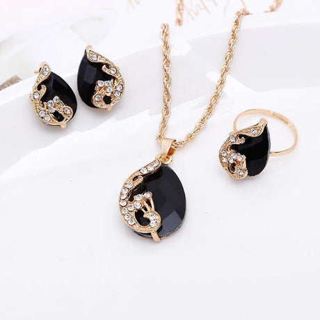 Black Diamond-Style Alloy Jewelry Set: Elegant Gifts for Special Moments - Shop N Save