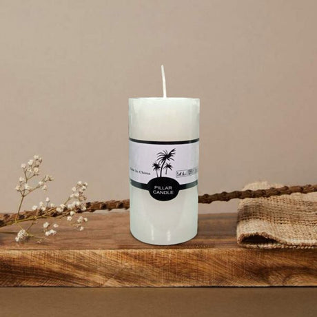 Decorative White Pillar Candle 15x5cm for Elegant Ambiance